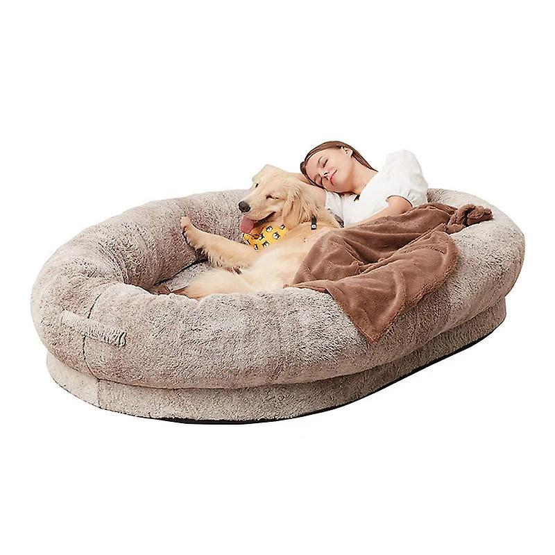 Jielin Human Dog Bed For People Adults, Giant Bean Bag Bed KHAKI 100x70x20cm