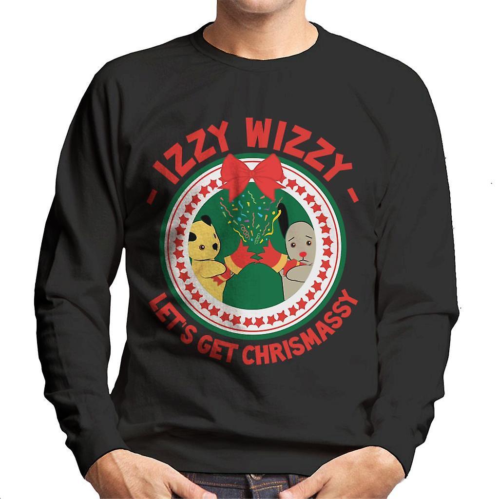 Sooty Christmas Lets Get Chrismassy Men's Sweatshirt Black Large