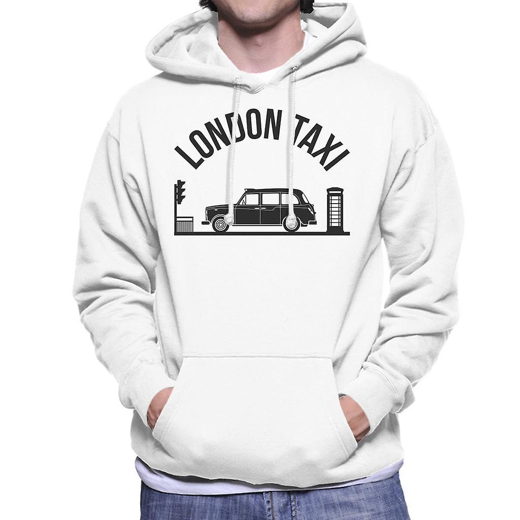 London Taxi Company TX4 At Traffic Lights Men's Hooded Sweatshirt White Small