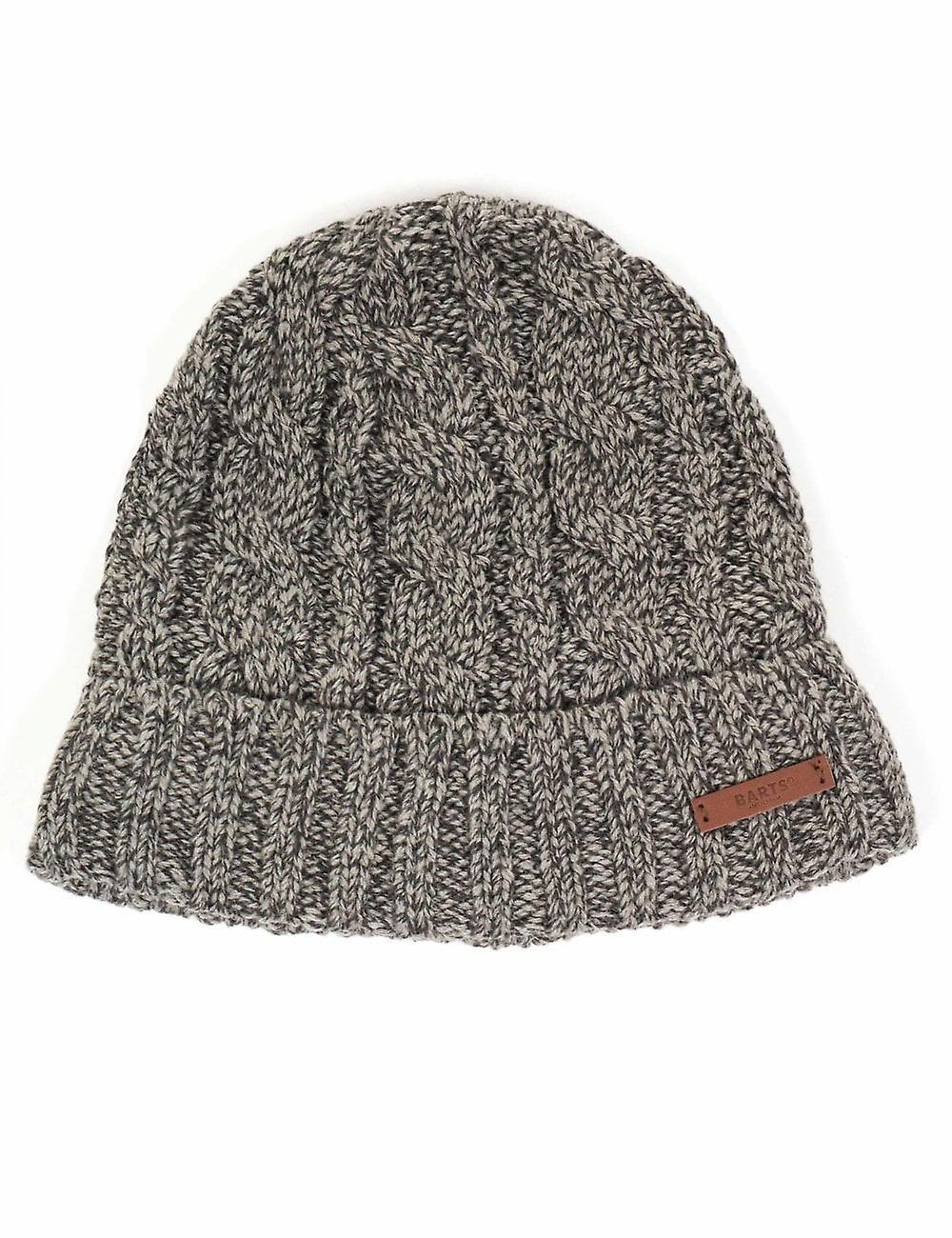 Men's Barts Twister Turnup Beanie Hat - Grey Heather One Size