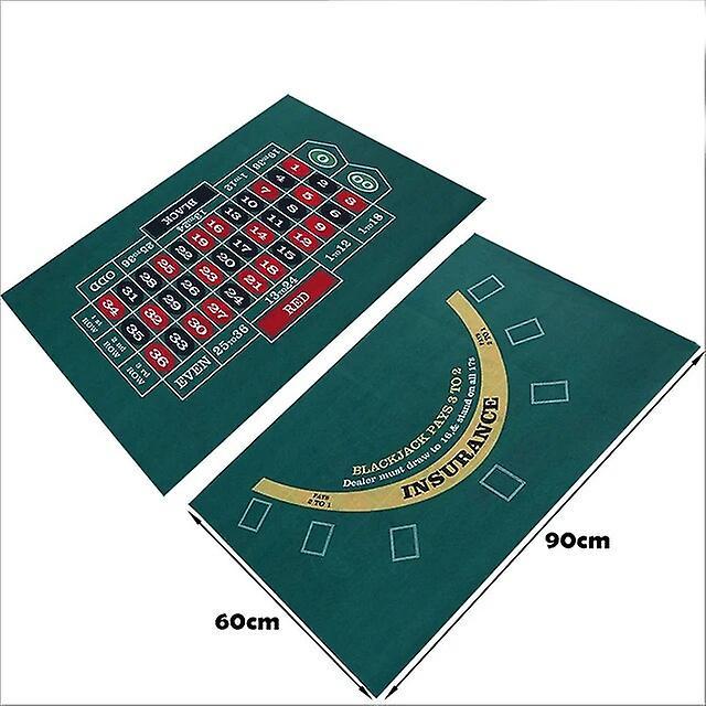 Unbrand Double-sided Poker Game Mat Craps Table & Blackjack Casino Felt Roll-up Casino Roulette Tabletop Mat For Party Bar Board Gameboard Games Do...