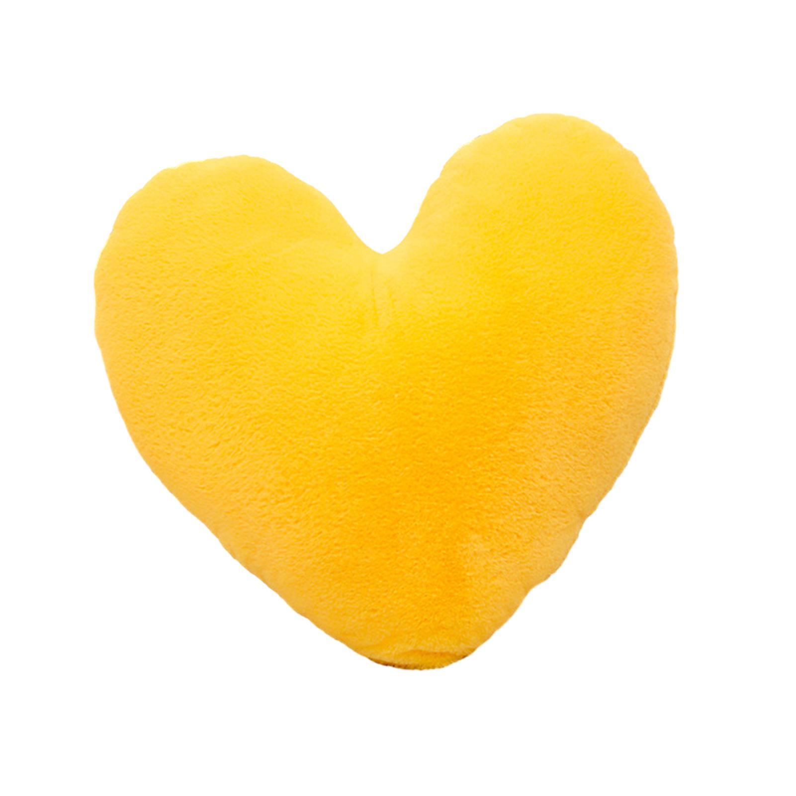 Remorui Heart Pillow Thick Cozy Fully Stuffed Room Decor Pillow Colorfast Plush Sofa Bedside Bed Cushion Toy Photo Prop Sleep Pillow Yellow