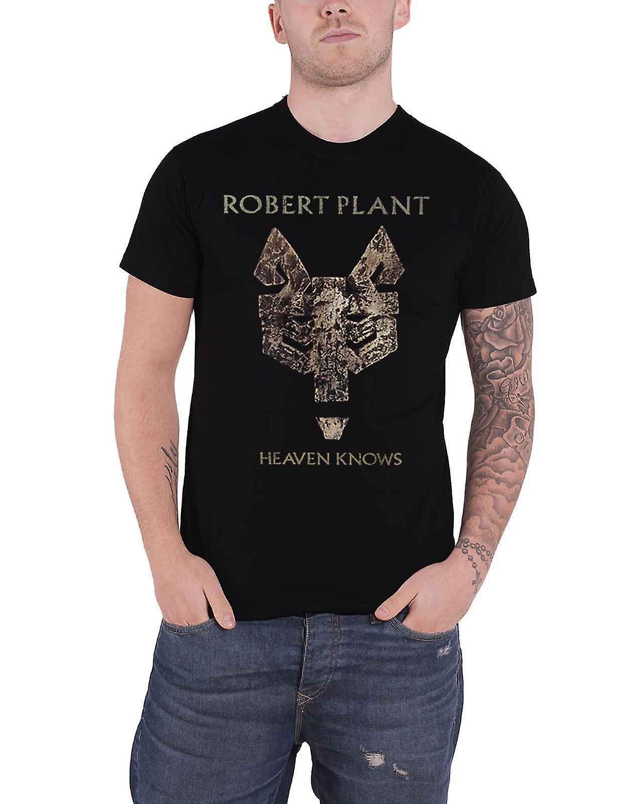 Robert Plant T Shirt Heaven Knows Logo new Official Mens Black S