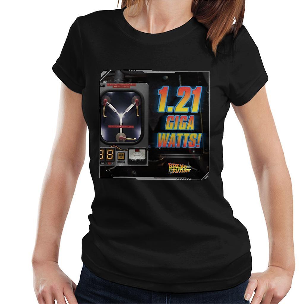 Back to the Future 121 Gigawatts Women's T-Shirt Black X-Large