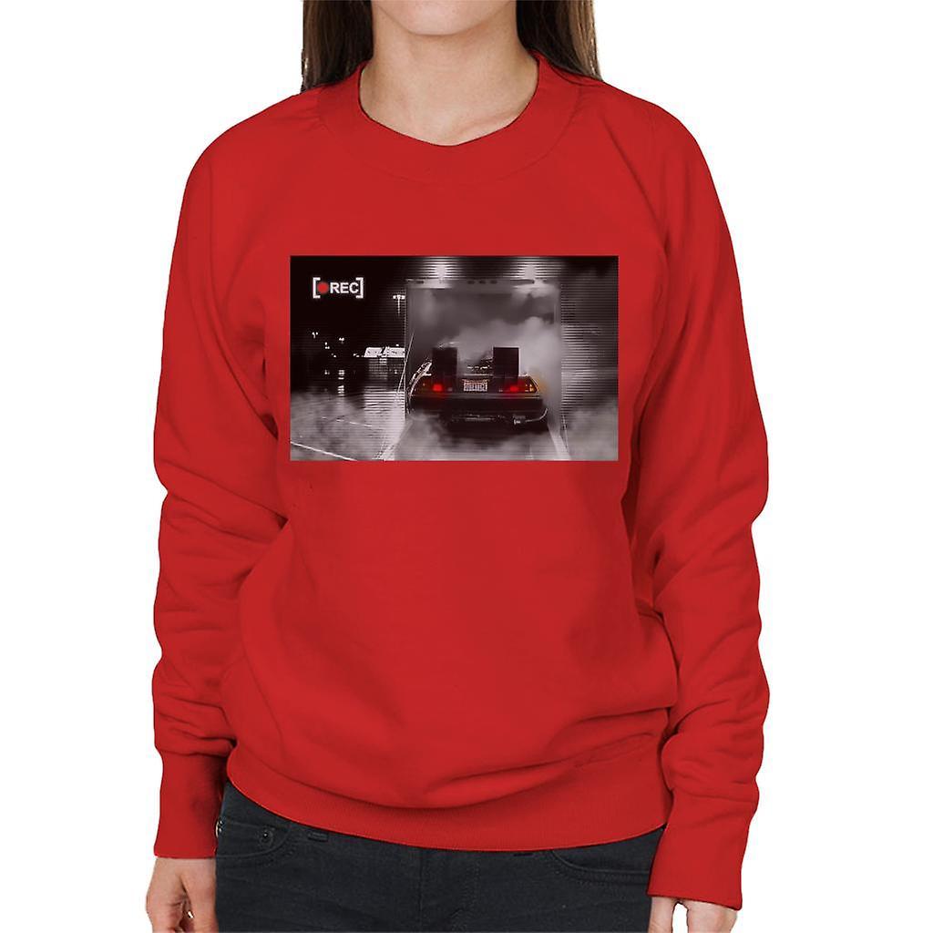 Back to the Future Delorean Rec Women's Sweatshirt Red Medium