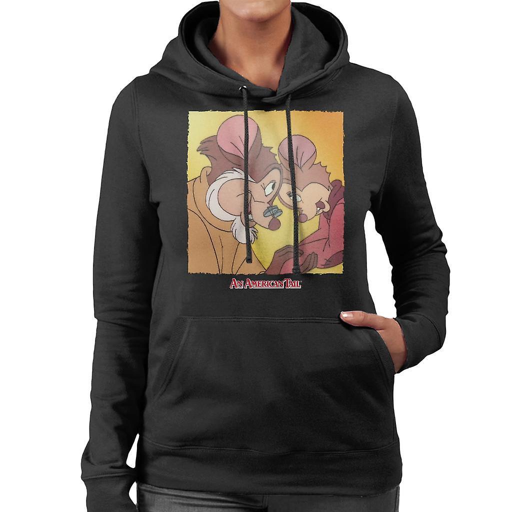 An American Tail Fieval And Papa Mousekewitz Women's Hooded Sweatshirt Black X-Large