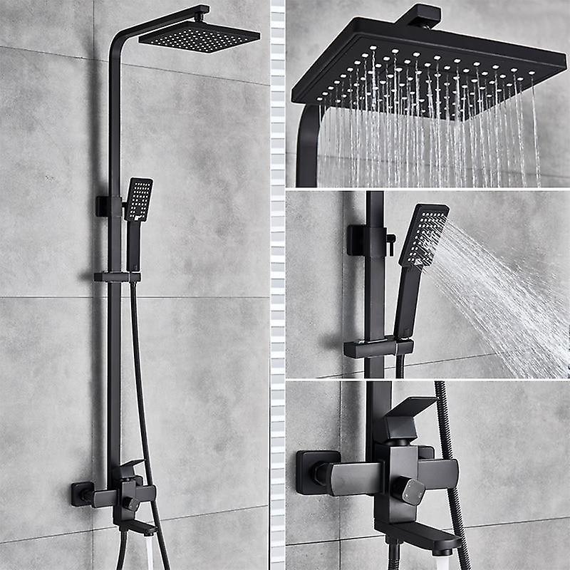 Slowmoose Shower Mixer Faucet Rotate Tub, Spout Wall-mounted Matte Black