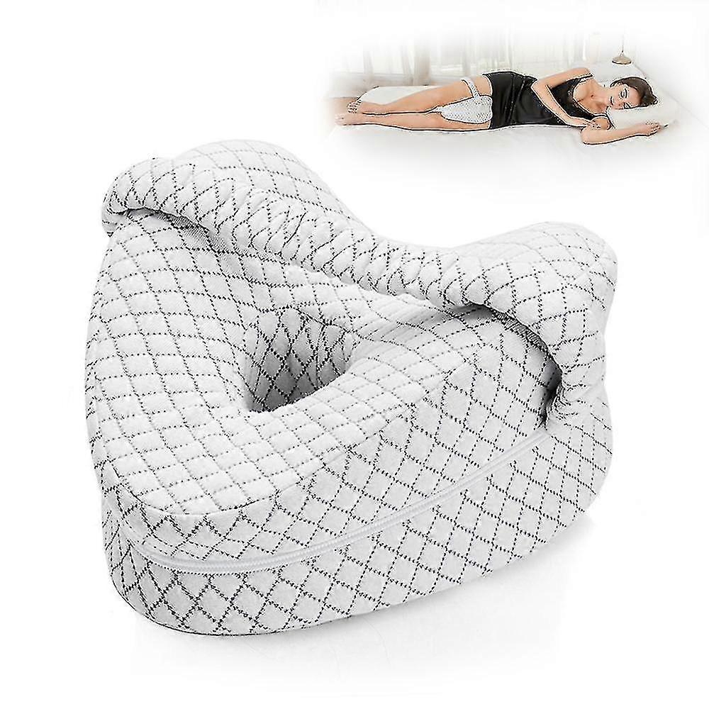 Unbrand Heart Shaped Orthopedic Sleeping Pillow For Legs Wedge Cushion With Knee Support Sciatica Pads Body Cushion White