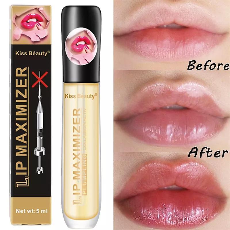 Htclv Instant Collagen Volumising Lip Plumper Serum Moisturizing Lip Gloss Oil Lips Repairing Reduce Lip Fine Lines Makeup Lipstck