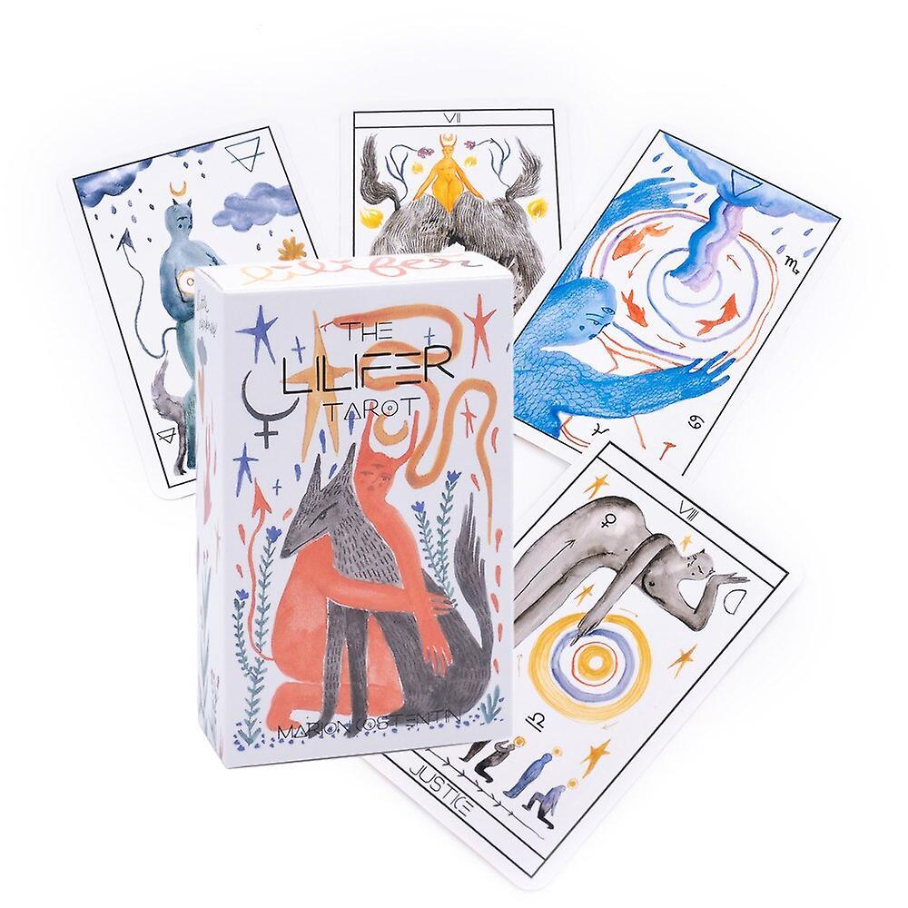 The Lilifer Tarot Cards Mysterious Divination Fate Oracle Party Deck Board Game Pdf Instructions For Women Girls Board Game Light grey