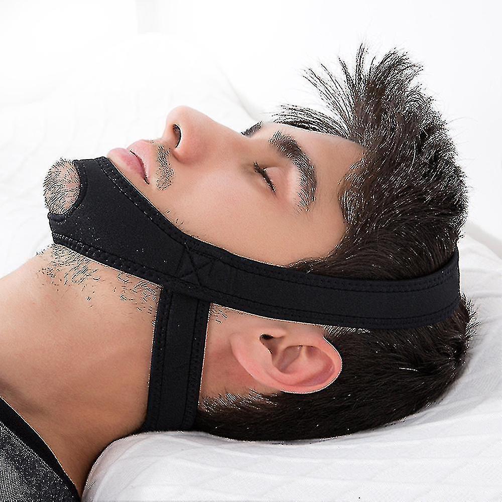 Tikuajgift Adjustable Anti Snore Stop Snoring Chin Strap Belt For Sleeping black