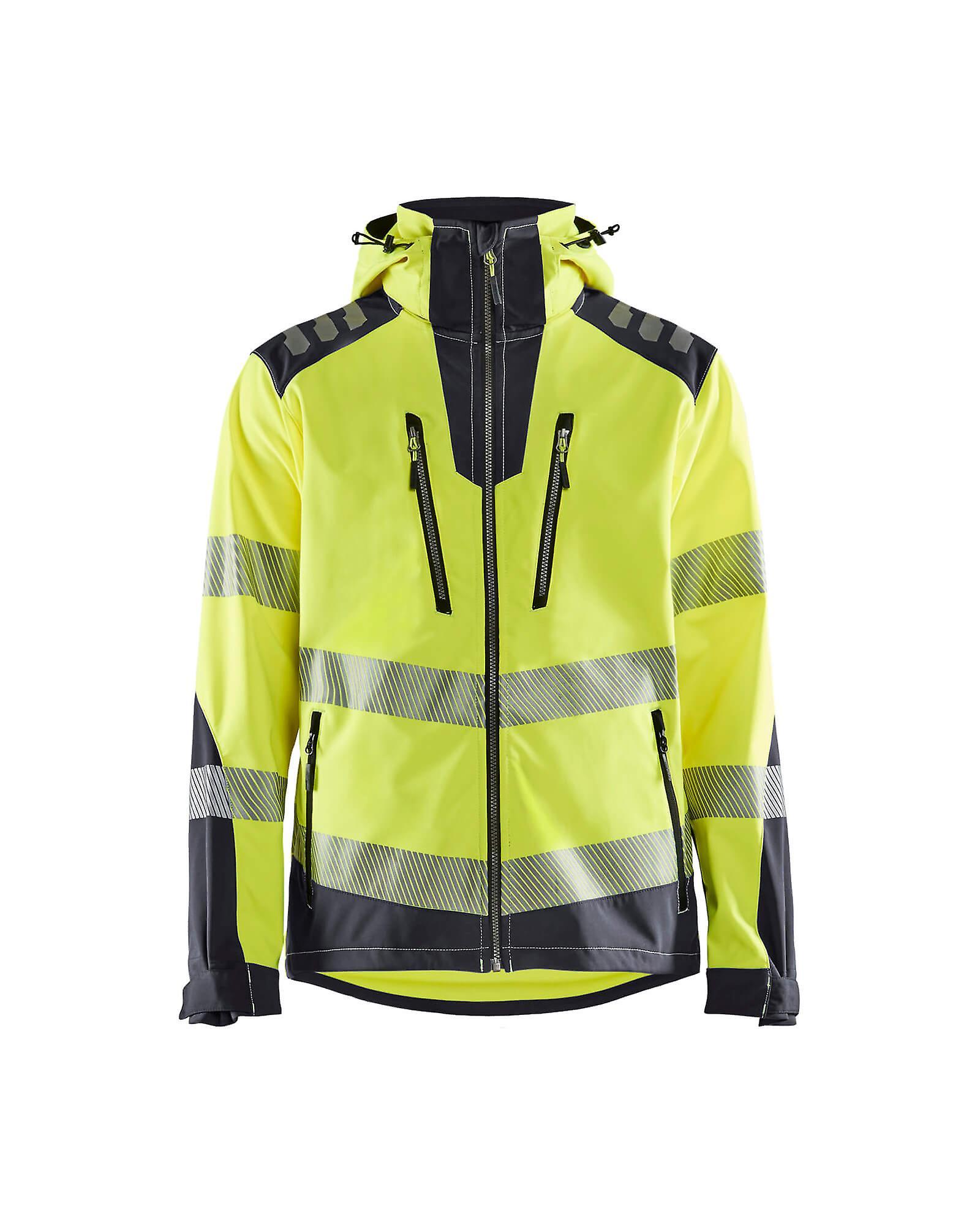 Blaklader 4491 hi-vis softshell jacket waterproof breathable - mens (44912513) Hi-vis yellow/mid grey 4xl