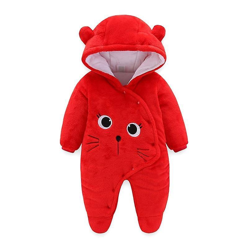 Slowmoose Baby / Cartoon Bear Jumpsuit, Cute Winter Clothing red-1052 Newborn