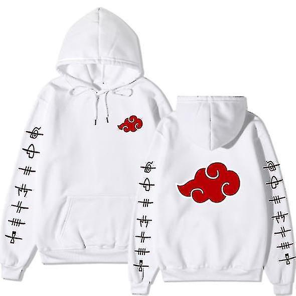 Jiekesen 2023-naruto Akatsuki Casual Hoodies Pullover Jumper Sweatshirts Mens Wome-1 White Tag 2XL