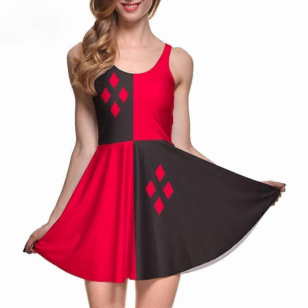 Xinanduo Digital Printing Harley Quinn Reversible Skater Dress 4XL