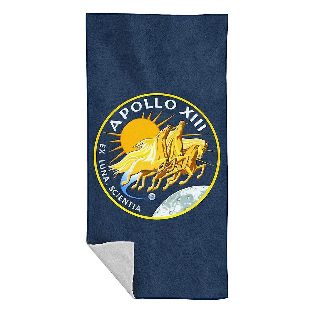 NASA Apollo 13 Mission Badge Beach Towel Navy Blue 70 x 140cm