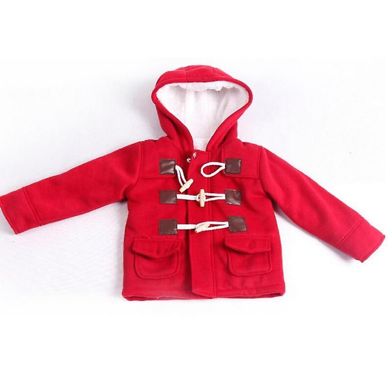 Slowmoose Winter Jacket For Baby Kids Warm, Hooded Outerwear Coat Red 18M