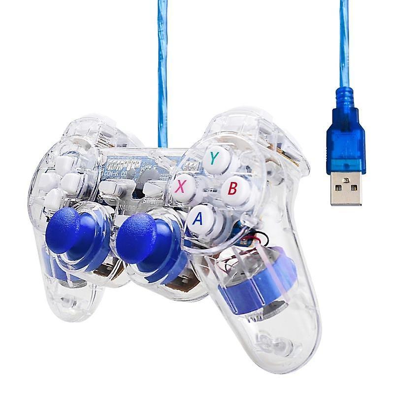 Slowmoose Joystick Wired Usb, Pc Controller For Pc Computer, Laptop blue - Double Vibration