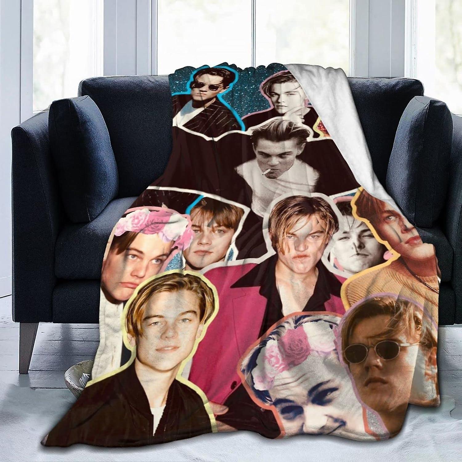 Kerota Leonardo Actor Dicaprio , Ultra Soft Lightweight Flannel Fleece Throw s Warm Air Conditioning  For Couch Sofa Bed ABD14158 50x40in 125x100cm