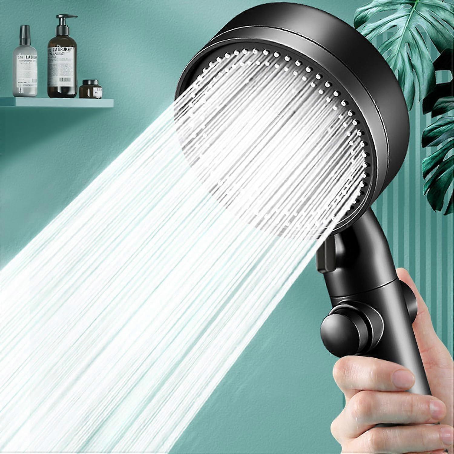 Heyone 5 Functions Shower Head Shower Head with Handheld High Pressure-Full Body Coverage Powerful Rain Hard Water Softener Filtered Shower Head, 5...