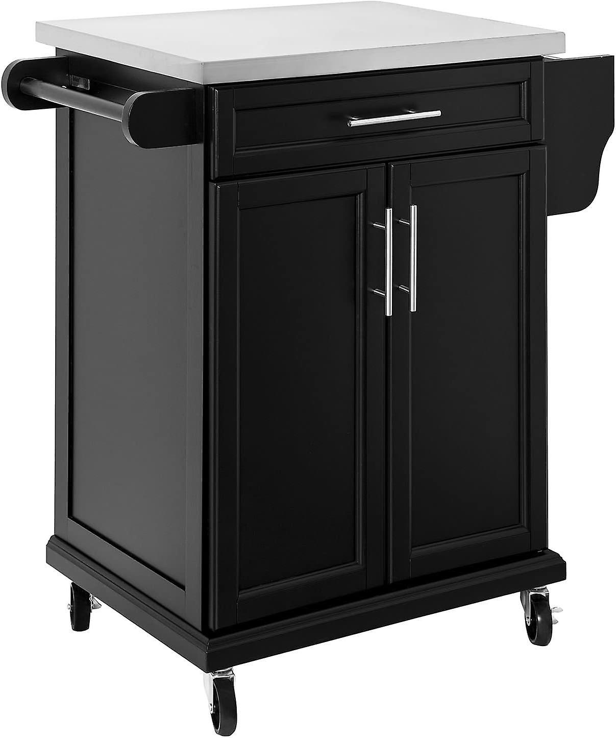 SoBuy FKW110-SCH Kitchen Trolley,Drinks Trolley for the Office, Black