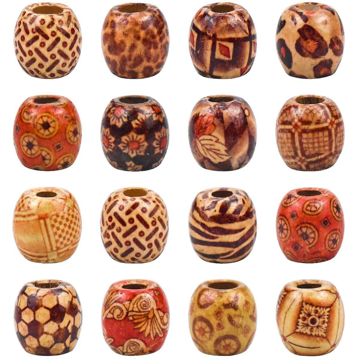 Aiyuego 100pcs/200pcs Wooden Beads For Crafts, Large Hole Beads For Macrame For Bracelet Necklace Jewellery Making Diy Hair Braid, 9mm