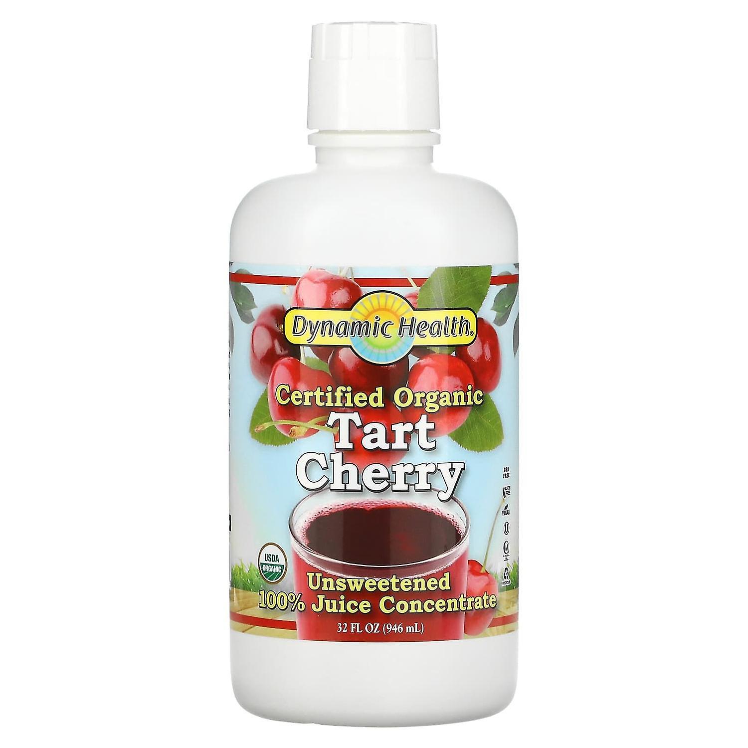 Dynamic Health, Certified Organic Tart Cherry, 100% Juice Concentrate, Unsweetened, 32 fl oz (946 ml