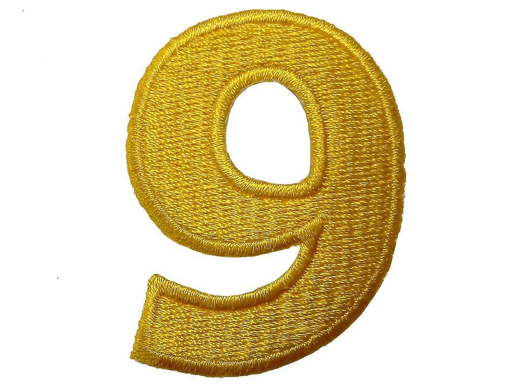 Catch the Patch Patch/iron-on patch - Number/digit yellow - All numbers can be selected individually Zahl 9 - 4.9x3.8cm