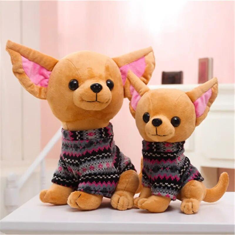 Redkid Children Plush Stuffed Toy Chihuahuas Dog Wear Clothes Christmas Birthday Gift 40cm