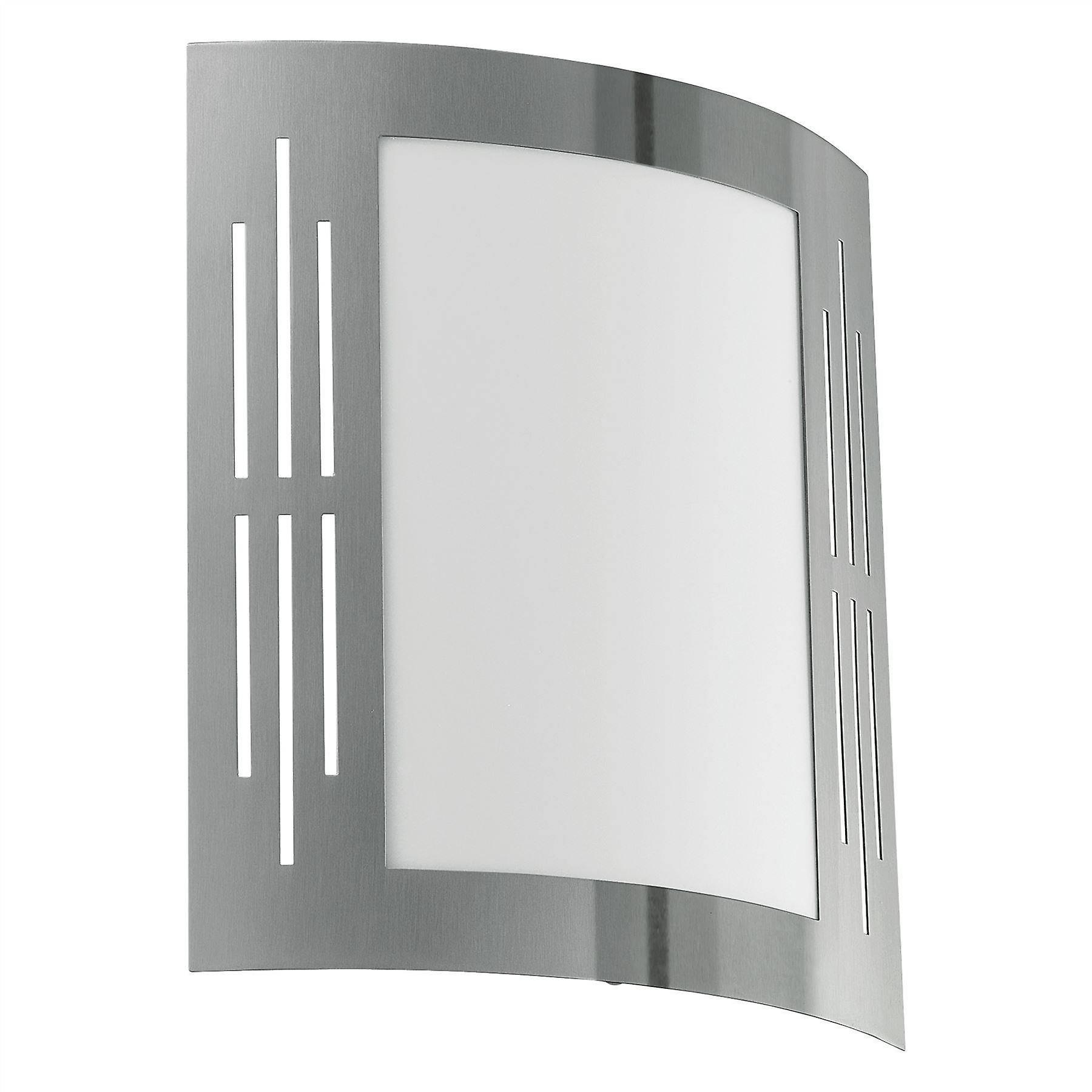 Eglo Lighting City 1 Light Outdoor Flush Wall Light Stainless Steel IP44, E27