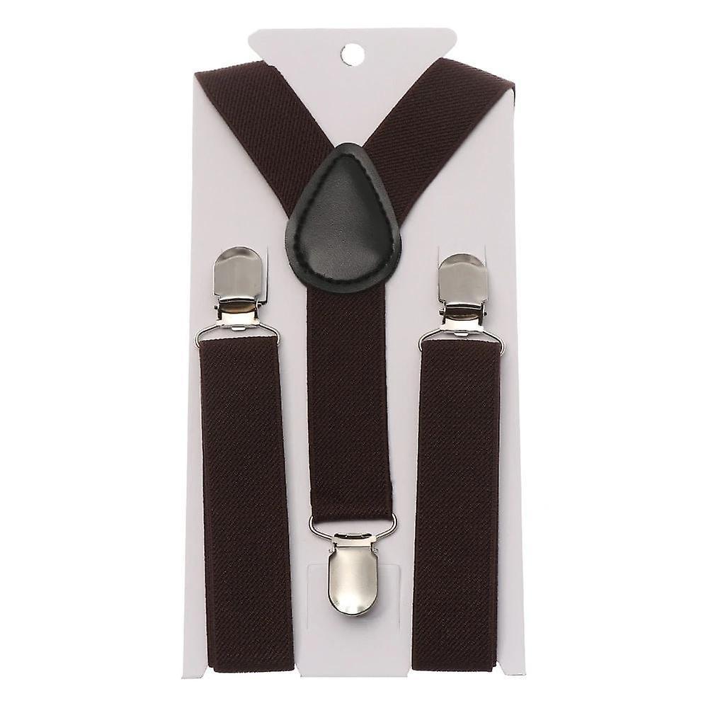 Slowmoose Adjustable Elastic Suspenders And Bow Tie type 2-dark coffee