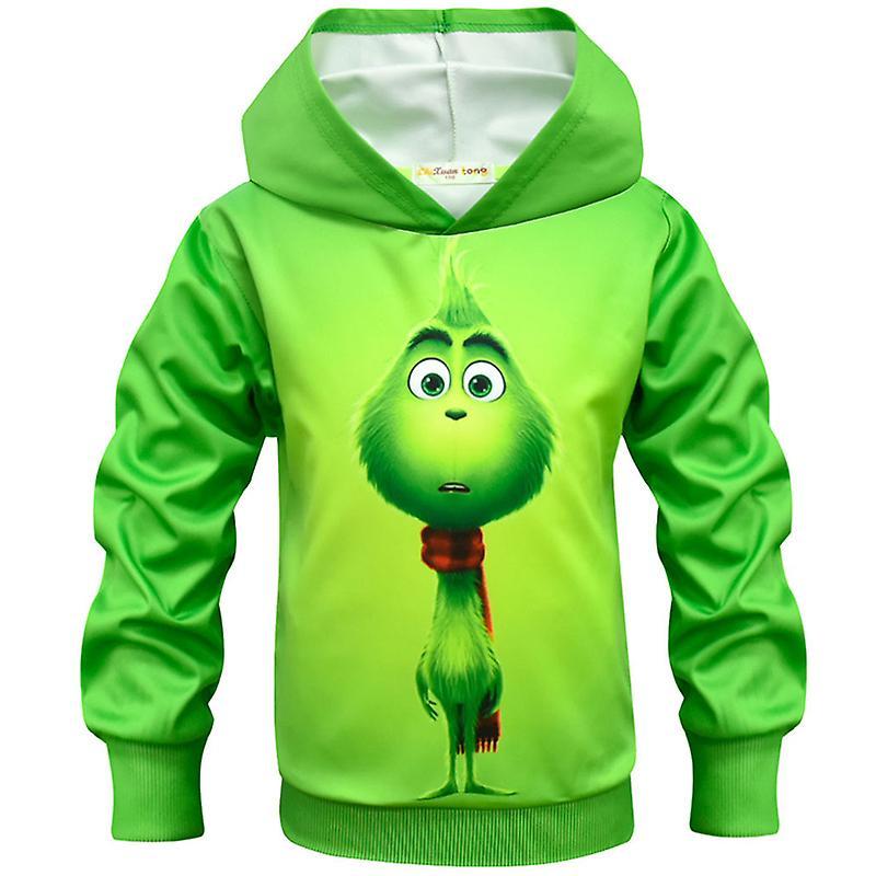 Vicbuy Kids Boy Girls Long Sleeve The Grinch Hooded Sweatshirt Jumper 13-14 Years