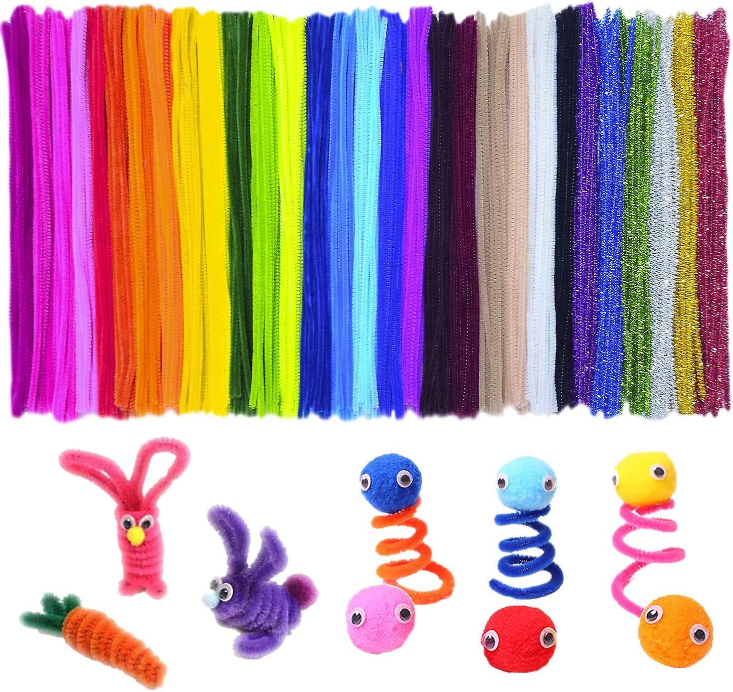 Wjiaer 600 Pcs Pipe Cleaners 30 Colors Chenille Stems For Valentine Day Diy Art Craft Decorations (6 Mm X 12 Inch)