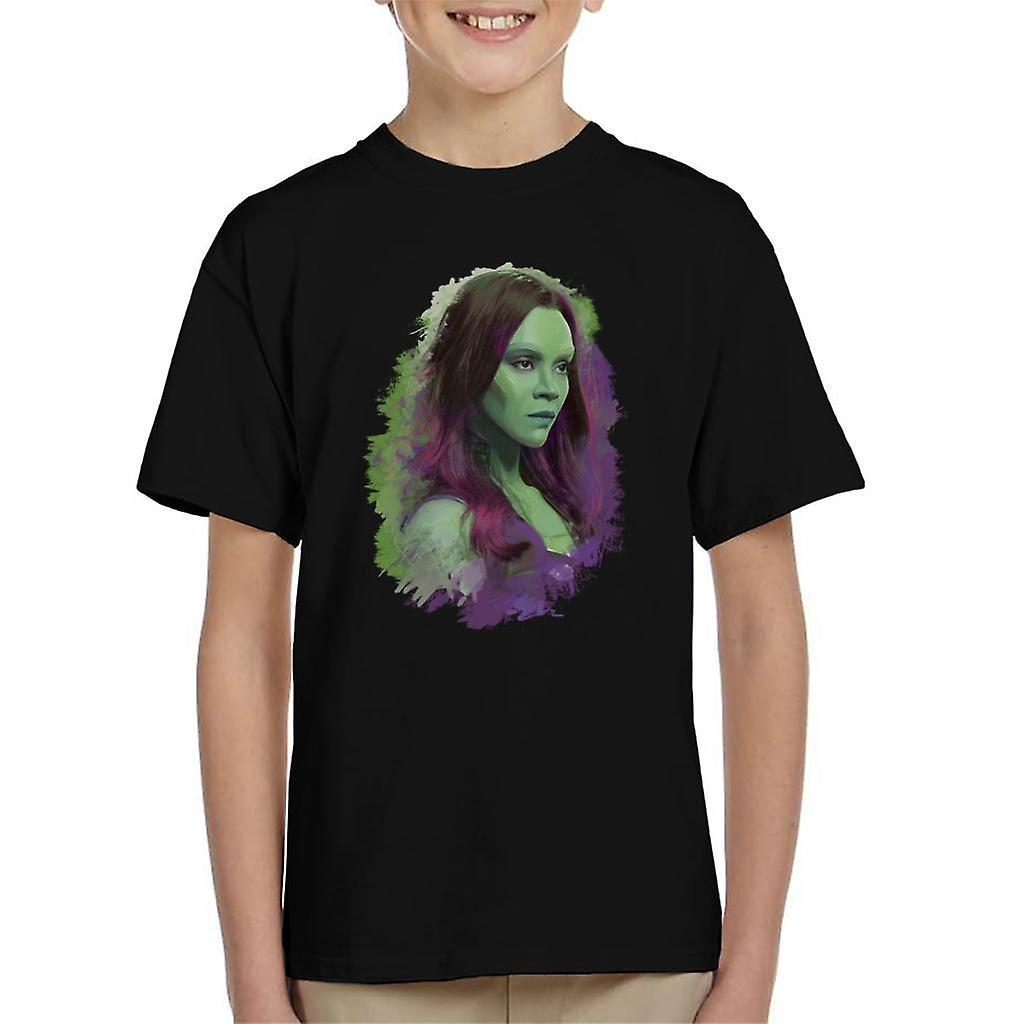 Marvel Guardians Of The Galaxy Vol 2 Gamora Kid's T-Shirt Black Small (5-6 yrs)