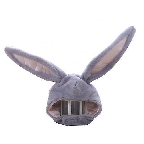 Slowmoose Rabbit Ear Design Hat-warm, Hook And Loop Closure Grandma Grey