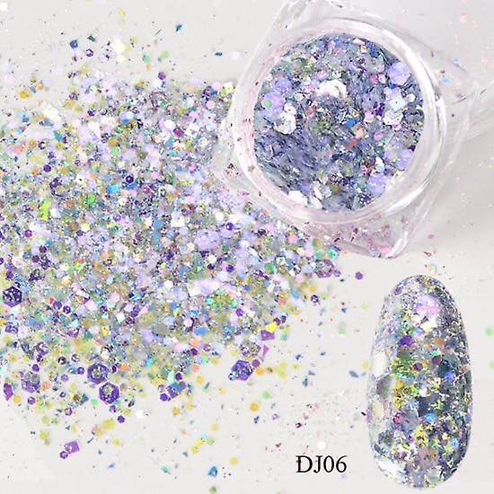 Slowmoose Nail Mermaid Glitter Flakes - Sparkly 3d Hexagon Colorful Sequins Spangles DJ06