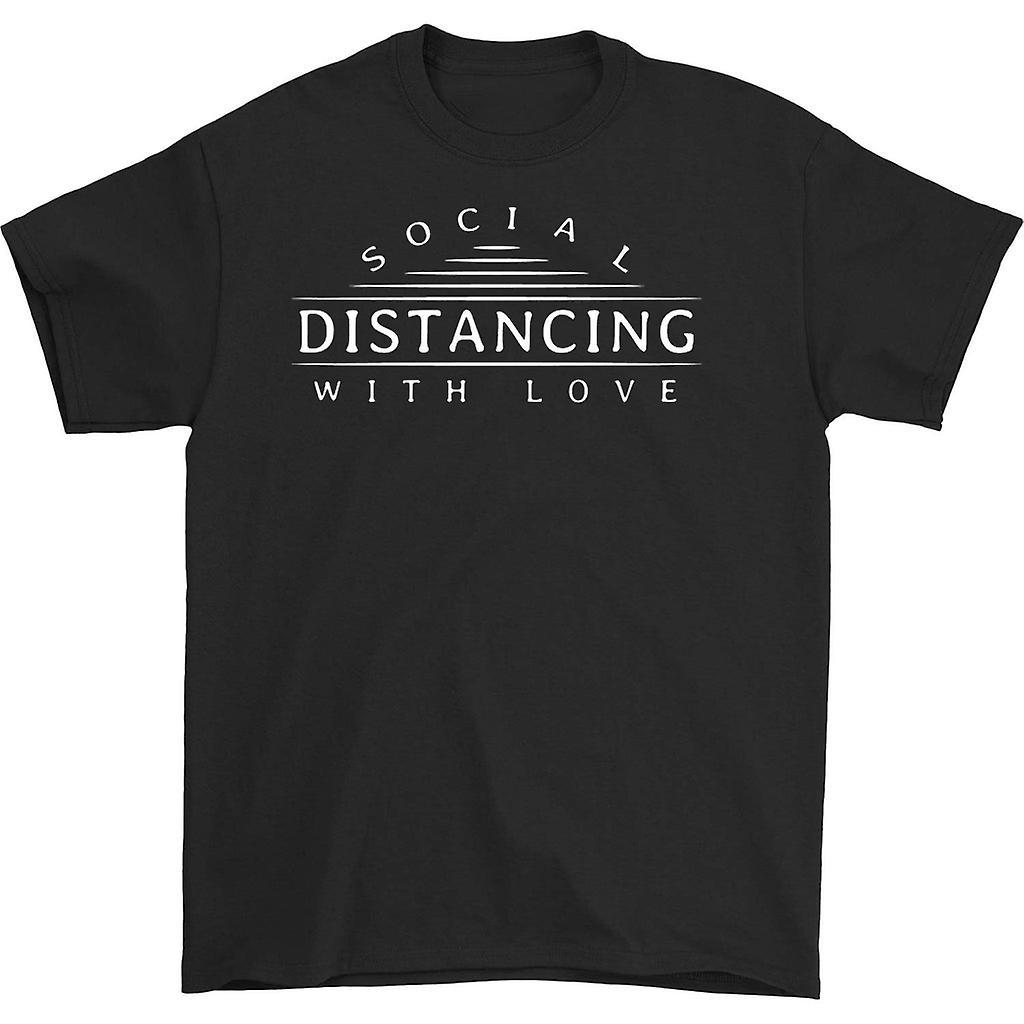 HISHARK Social distancing with love t-shirt Black L