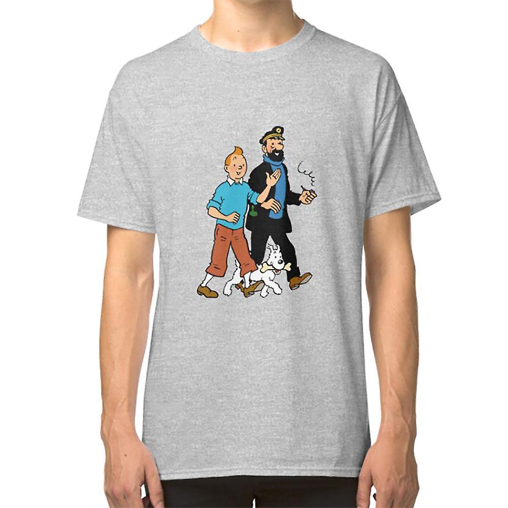 RockShark TinTin (Kuifje) - Captain Haddock and Snowball T-shirt white M