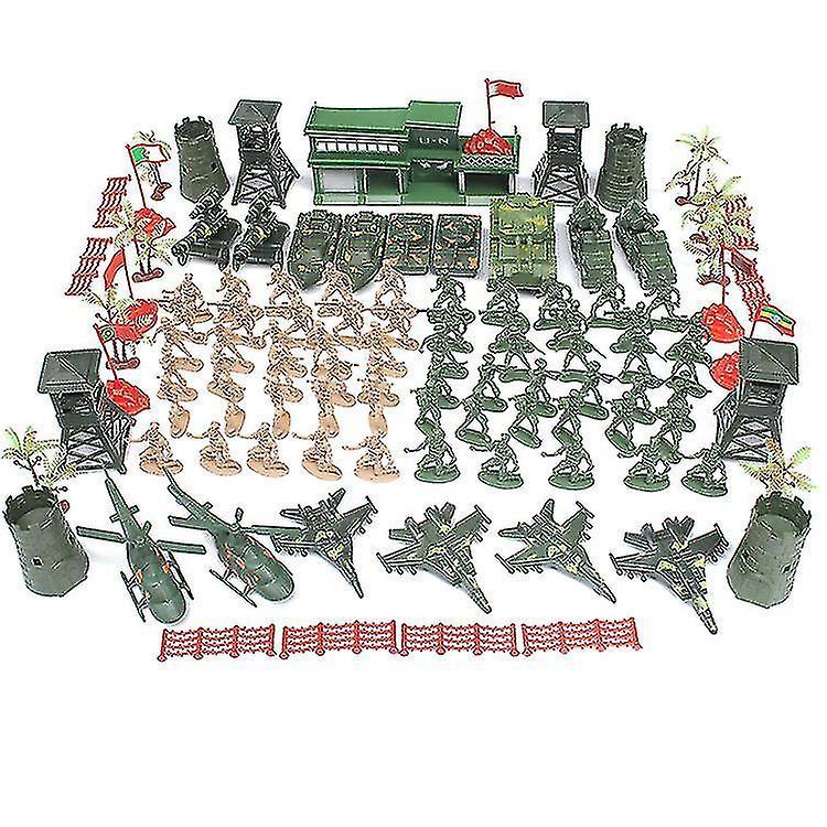 Gunest 122 Pieces Army Action Figures Set, Military Play Set With Soldiers, Tanks, Planes, Flags, Soldier Figures Set Model Boys Plastic Mission Ar...