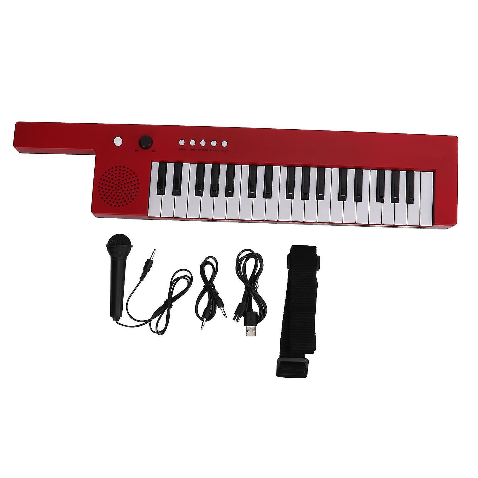 Serh 37 Key Keyboard Piano Portable Guitar - Electronic Organ Mini Keytar Education Musical Instrument (bf-3755) Red