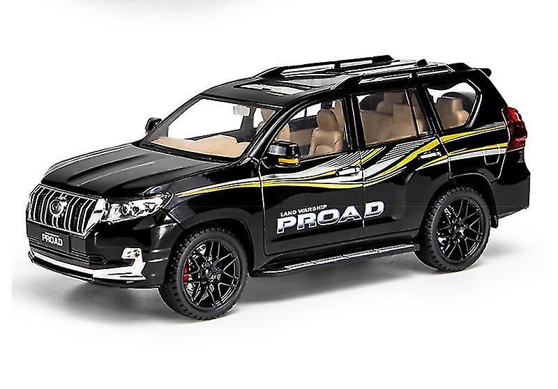 KDSKSC 1:18 Toyota Land Cruiser Prado Off-road Suv Diecast Alloy Model Pull Back Toy Car With Sound Light Vehicle Children Collect Gift Black witho...