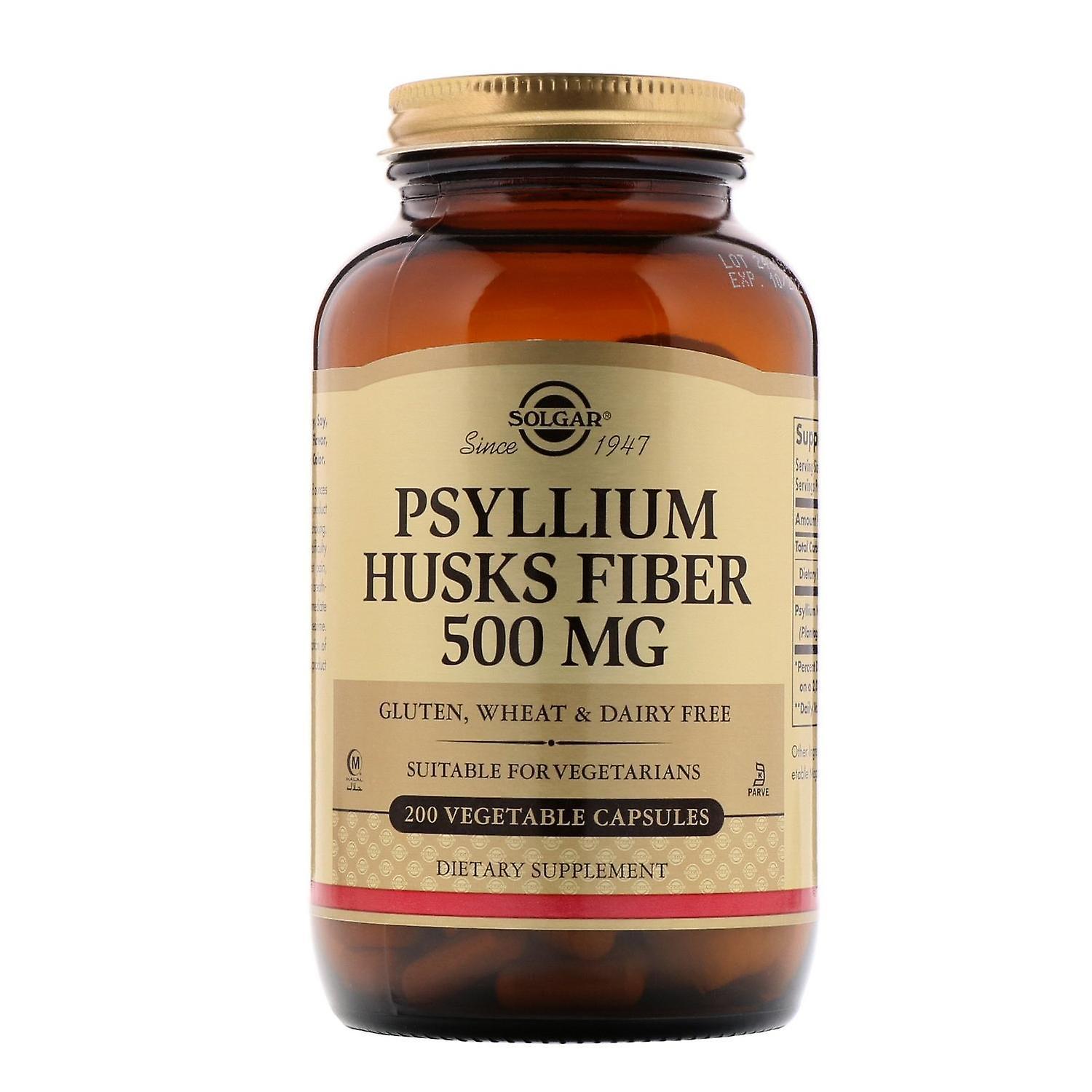 Solgar, Psyllium Husks Fiber, 500 mg, 200 Vegetable Capsules