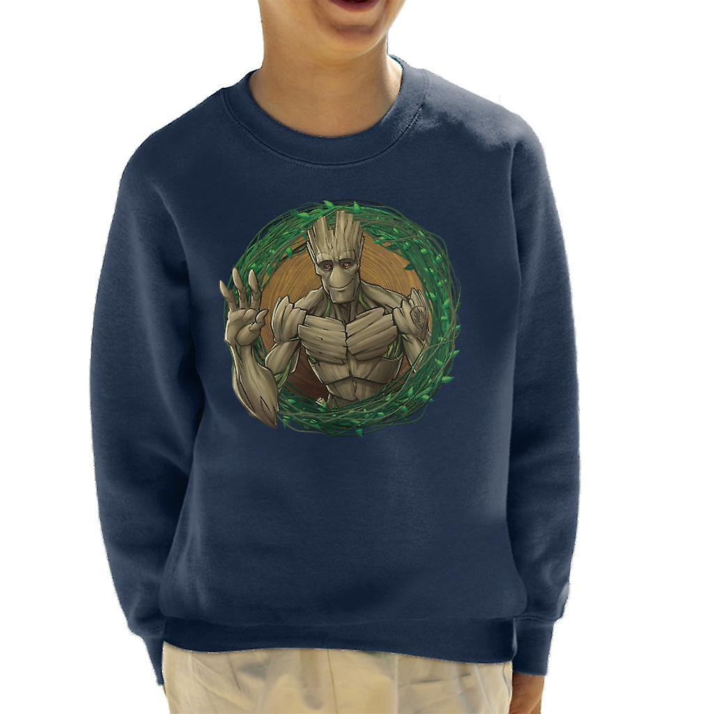 Marvel Guardians Of The Galaxy Groot Wave Kid's Sweatshirt Navy Blue Medium (7-8 yrs)