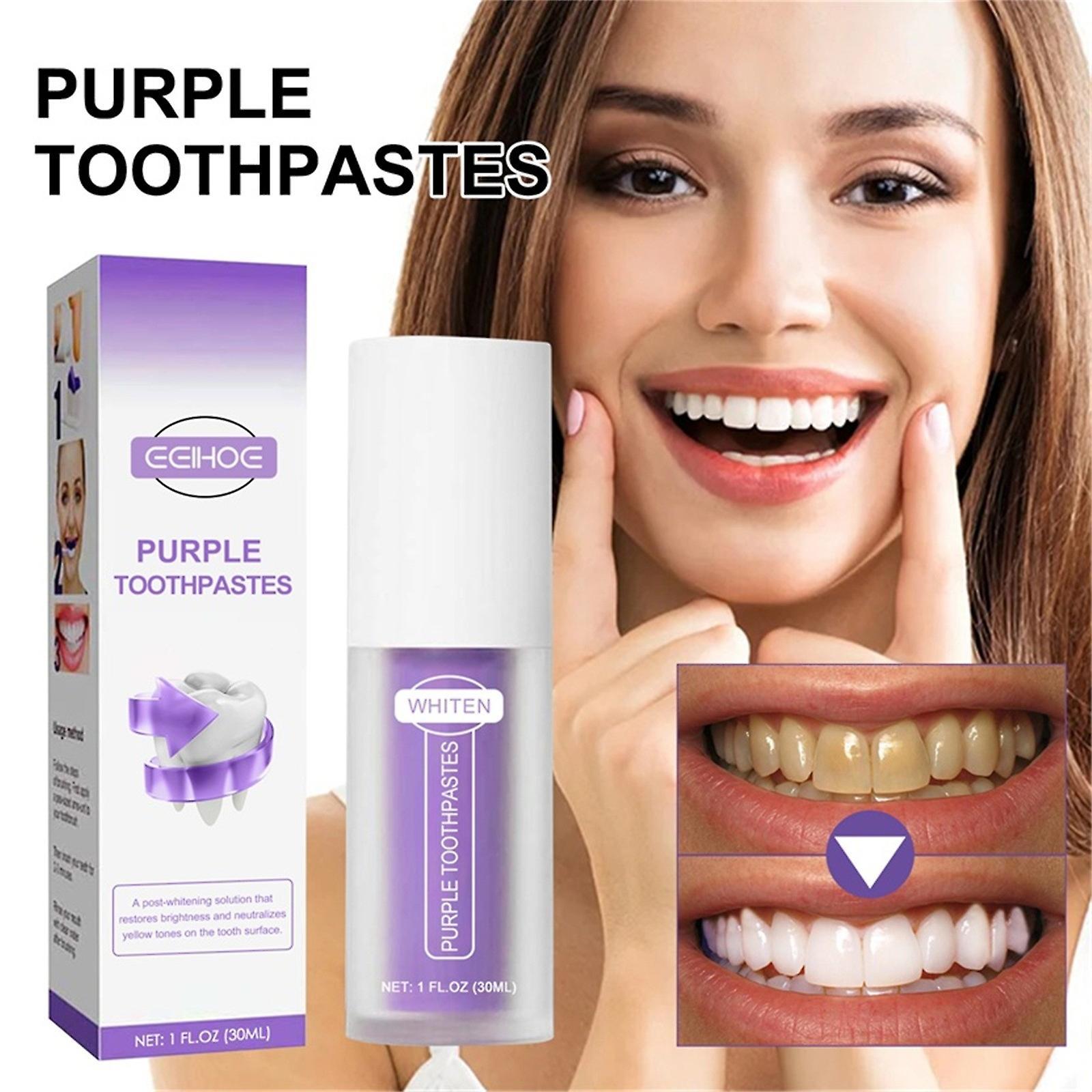 Kakanwo Purple Teeth Whitening Toothpaste, Teeth Whitening Toothpaste Purple Repair, Teeth Whitening Toothpaste Remover Yellow Teeth Reduces Yellow...