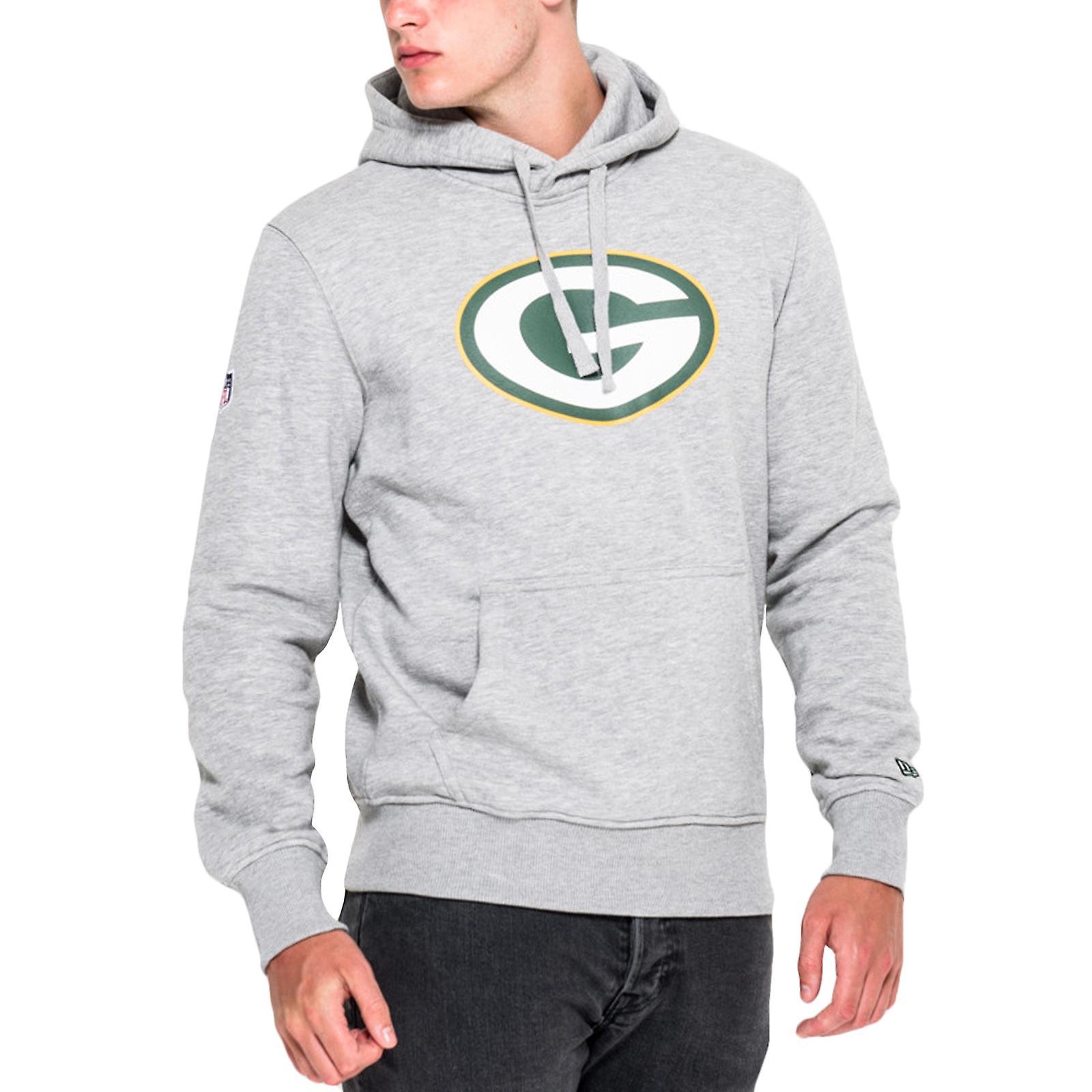 New Era Green Bay Packers Team NFL Pullover Sweater Sweatshirt Hoodie - Grey S