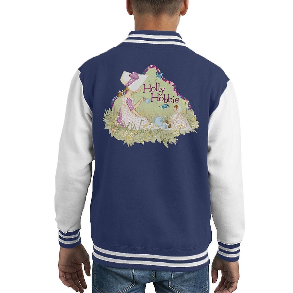 Holly Hobbie Tea Party Kid's Varsity Jacket Navy/White Large (9-11 yrs)