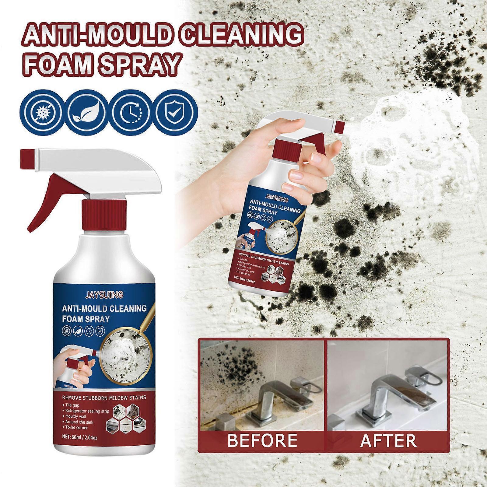 Kakanwo Anti-Mould Spray, Mould Cleaner, Anti-Mould Cleaning Foam, Powerful Multi-Purpose Foam Cleaner, Removes Stains From Walls, Tiles, Silicone ...