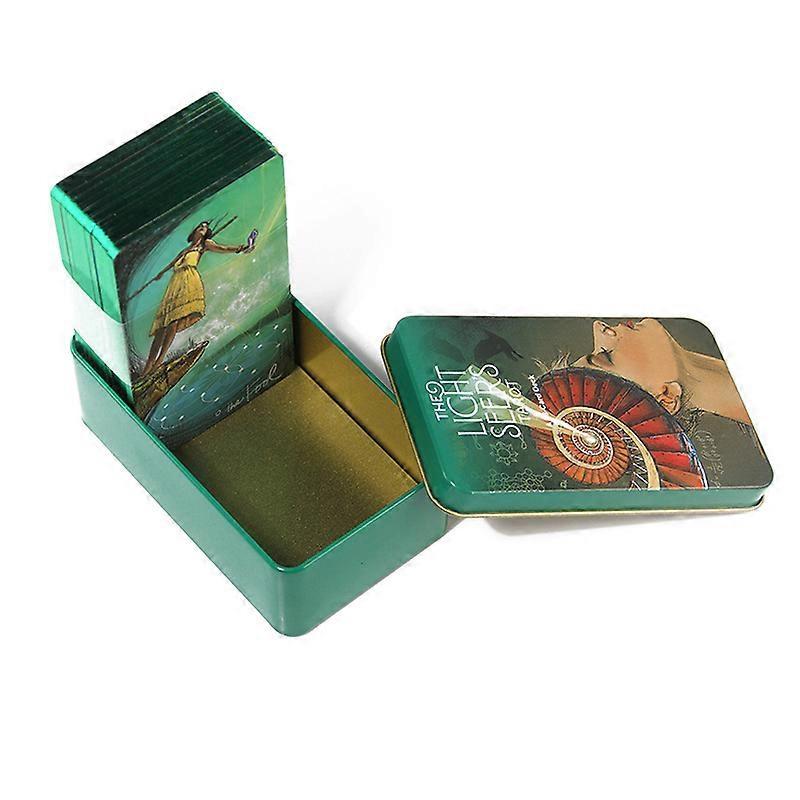 Shanghai Yiting Trading Co Ltd Tin Box Light Seers Tarot Card Prophecy Divination Deck Party Game Card w/Manual SHYTMV One Size