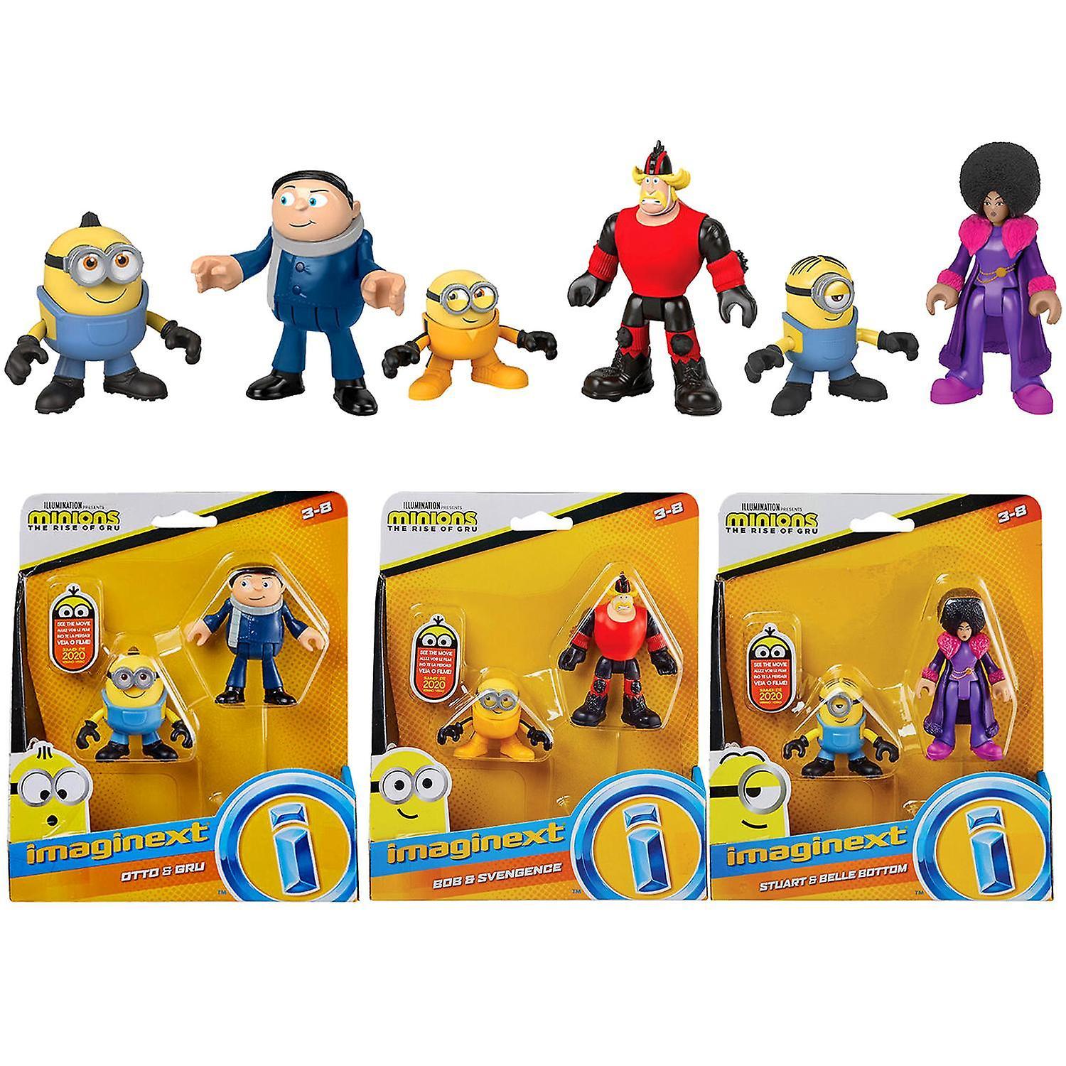 6-pack minions the rise of gru figures Otto Gru Stuart Belle Bottom Bob Svengence