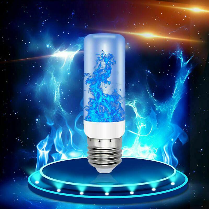 Volord 4 Modes E27 5w Led Burning Light Flicker Flame Bulb Fire Effect Lamp Party Decor Blue